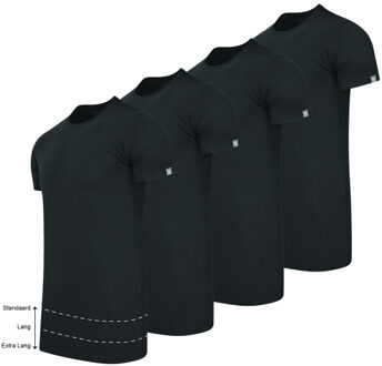 4-pack t-shirts Zwart - XXL