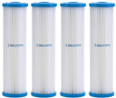 4-Pack Van 5 Μm Hele Huis Sediment Geplooide Water Filter 2.5 "X 10"