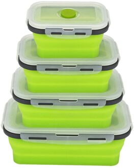 4 Packs Inklapbare Voedsel Opslag Containers Lunch Dozen Herbruikbare Bpa-vrij En Magnetron Kluis