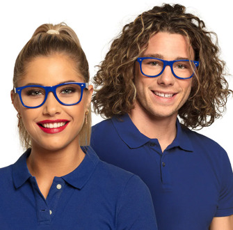 4 Partybrillen Les Bleus Blauw