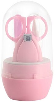 4 Pcs/1 Set Baby Nail Trimmer Manicure Gereedschap Schaar Pincet Clipper Nagelvijl Pasgeborenen Baby Baby Care Met opbergdoos 01 baby roze
