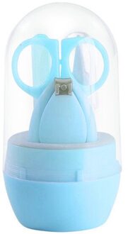 4 Pcs/1 Set Baby Nail Trimmer Manicure Gereedschap Schaar Pincet Clipper Nagelvijl Pasgeborenen Baby Baby Care Met opbergdoos 02 baby blauw