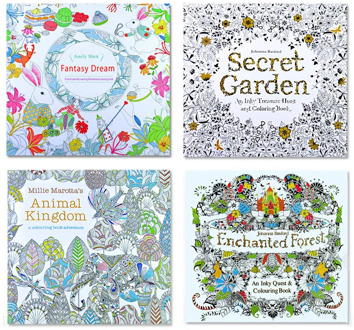4 pcs 24 Pages Animal Kingdom English Edition Coloring Book for Children Adult Relieve Stress Kill Time Painting Drawing Books