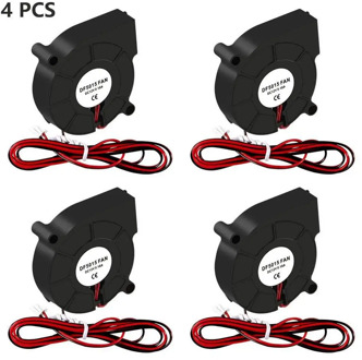 4 PCS 5015 DC 12V/24V Brushless Blower Cooling Fan 50mm x 50mm x 15mm Cooling Fan 2 Pin Terminal for 3D Printer Hotend Extruder