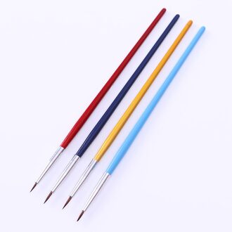 4 Pcs Acryl Uv Gel Nail Art Brush Set Verf Liner Pen Tekening Borstels Gereedschap Kit #465