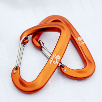 4 Pcs Aluminum Climbing Carabiner Bearing 12KN Pull Spring Flat Hole D Shape Ideal for Climbing Camping Hiking Travel Keychain