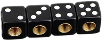 4 Pcs Dice Vorm Auto Vrachtwagen Wiel Bandventieldop Steel Cover Stofkap Fiets Ventiel zwart