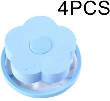 4 Pcs Drijvende Haar Filtering Mesh Verwijdering Lint Catcher Voorkomen Wasmachine Verstopping Voor Pluizige Huisdier Eigenaar BOM666 Blauw