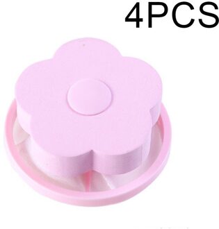 4 Pcs Drijvende Haar Filtering Mesh Verwijdering Lint Catcher Voorkomen Wasmachine Verstopping Voor Pluizige Huisdier Eigenaar L23 Roze
