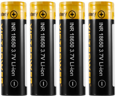 4 PCS High Capacity 3.7V 18650 2500/3500mah 20/10A Rechargeable Lithium-ion Battery for LED Flashlight Headlamps Search Lamp