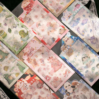 4 pcs/lot Cute pets Hamster cat Panda Journal Decorative laser Stickers Scrapbooking Stick Label Diary Stationery Album Sticker