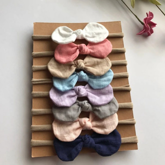 4 Pcs/lot High Quality Handmade solid Nylon Headband Bow Headbands For cute Kids Girls Hair Accessories Headwear cloth head band