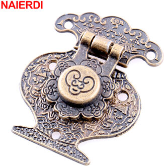 4 Pcs Naierdi Antiek Brons Hasp Klink Sieraden Houten Doos Lock Mini Kast Gesp Case Sloten Decoratieve Handvat Hardware
