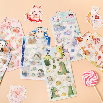 4 pcs/pack Dinosaur Hamster Penguin Pig Decorative Stationery Stickers Scrapbooking DIY Diary Album Stick Lable
