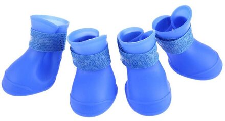 4 Pcs Pet Dog Katten Regen Schoenen Pet Laarzen Rubber Draagbare Anti Slip Waterdichte Pet Hond Kat Regen Schoenen Huisdier supplies Maat M/L/Xl