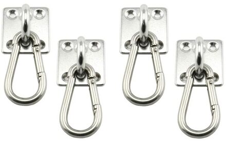 4 Pcs Plafond En Muur Opknoping Hardware Accessoire 304 Roestvrij Staal Oog Haak Plaat Gesp Voor Yoga Hangmat Schommel Boot