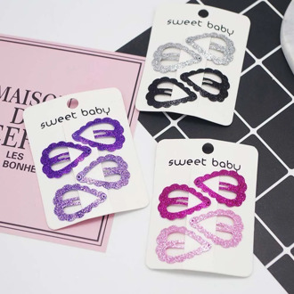 4 pcs/set BB Clips Baby Hair Clips Headdress Cute Heart-shaped Colour Hairpins Girls Hair Accessories Children Headwear