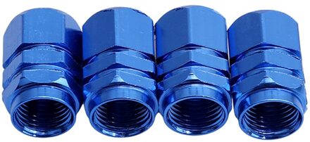 4 Pcs Tubeless Tyre Wheel Stem Air Valve Caps Auto Ventieldopjes Auto Truck Bike Mtb Dust Stofdicht Caps blauw