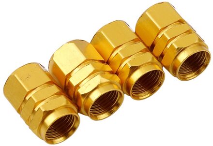 4 Pcs Tubeless Tyre Wheel Stem Air Valve Caps Auto Ventieldopjes Auto Truck Bike Mtb Dust Stofdicht Caps goud