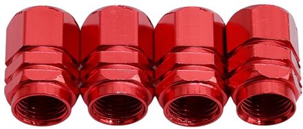 4 Pcs Tubeless Tyre Wheel Stem Air Valve Caps Auto Ventieldopjes Auto Truck Bike Mtb Dust Stofdicht Caps rood