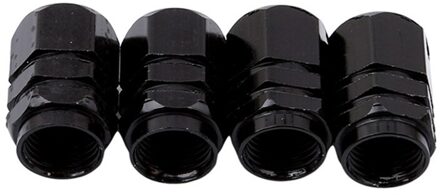 4 Pcs Tubeless Tyre Wheel Stem Air Valve Caps Auto Ventieldopjes Auto Truck Bike Mtb Dust Stofdicht Caps zwart
