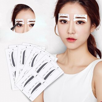 4 Pcs Vopregezi Pro Herbruikbare Wenkbrauw Stencil Set Eye Brow Mold DIY Tekening Gids Styling Vormgeven Template Card Makeup Beauty kit