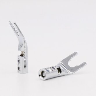 4 Pcs VSY003R Oem Zuiver Rood Koper Rhodium Plated Spade Plug Schroef Vergrendeling Spade Vork Banaanstekker