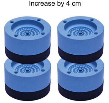 4 Pcs Wasmachine Koelkast Mute Rubber Mat Anti Vibratie Anti Shock Pad S7 Blauw