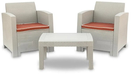 4 pcs Weather Outdoor Patio Garden Furniture Sofa Set Gray White-Love Seat and Coffee Table single sofa bought separately