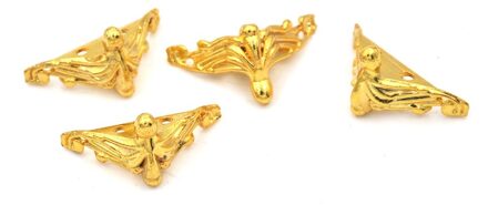 4 Pcsfurniture Hardware Sieraden Box Houten Case Kofferbak Bureau Kast Hoek Decor Protector Goud Brons Tone