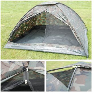 4-persoons leger camouflage kampeer tent - Koepeltenten Groen