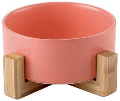 4 # Pet Keramische Overhead Kat Kom Overhead Houten Plank Kleine Voeden Kom Mooie Strik Feeder Schotel Darm Boog Kat kom