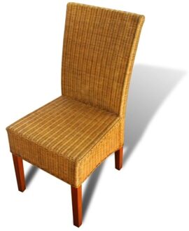 4-Piece Brown Rattan Dining Chairs