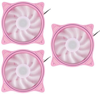 4 Pin 120Mm Cool Fan Pc Fans 3 Diafragma Interntl Externe Roze Led Grote Air Volume Silent Fan Voor pc Cooling 3 Pack