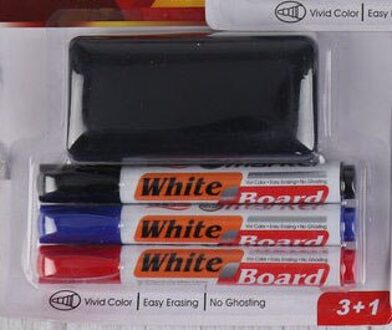 4 + 1Pcs Kleurrijke Whiteboard Pen Set Ingebouwde Gum School Klaslokaal Levert White Board Marker Kinderen Tekening geel