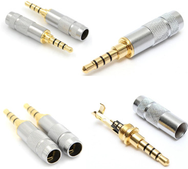 4 Pole 3.5mm Stereo Headphone Male Plug Jack Audio Solders Connector