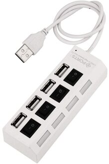 4 Poorten Usb 2.0 High Speed Power On/Off Switch Hub Adapter Voor Computer Laptop