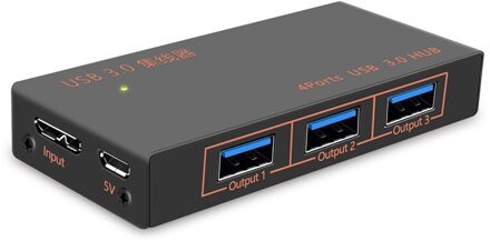 4-Port 3.0 Splitter Type-C Hub Met Onafhankelijke Schakelaar Hub3.0 Extender 1.2M