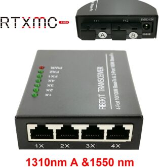4 Port Fast Erhetnet Switch 10/100M Ethernet Switch 2 Fiber Poort 155M Sc 25Km 4 utp RJ45 Fiber Optische Schakelaar Met Power 2F4E nee Power