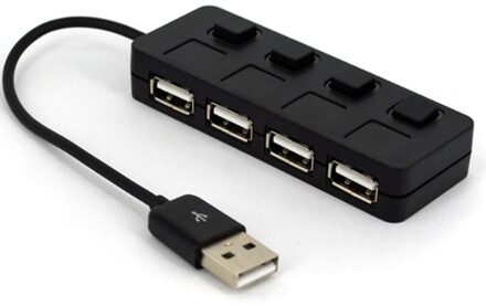 4-Port Usb 2.0 Hub Met Individuele Led Lit Schakelaars, Hub Usb Uitbreiding Een Voor Vier, splitter Onafhankelijke Schakelaar