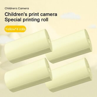 4 Rolls Kinderen Camera Afdrukken Camera Thermisch Papier Instant Print Kids Camera Afdrukken Papier Vervanging Accessoires Onderdelen geel