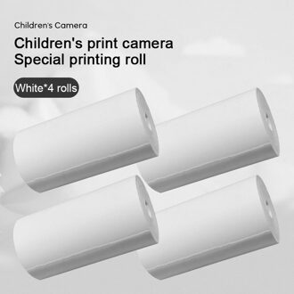 4 Rolls Kinderen Camera Afdrukken Camera Thermisch Papier Instant Print Kids Camera Afdrukken Papier Vervanging Accessoires Onderdelen wit