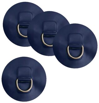 4 Rvs D-Ring Pad Patch Voor Pvc Opblaasbare Boot Rubberboot Vlot Kajak donker blauw