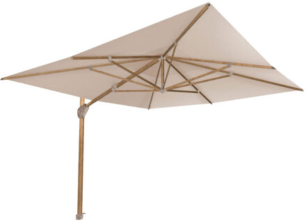 4-Seasons Hacienda zweefparasol 300 x 400 cm. - Woodlook/Sand Beige