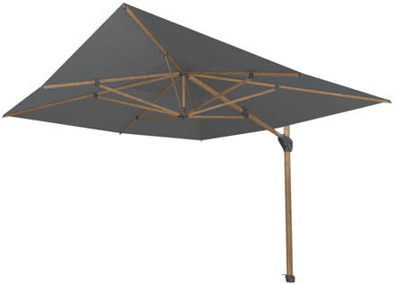 4 Seasons Outdoor 4-Seasons Hacienda zweefparasol 300 x 400 cm. Woodlook - Charcoal Antraciet