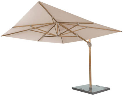 4 Seasons Outdoor 4-Seasons Hacienda zweefparasol 300 x 400 cm. - Woodlook/Sand Beige