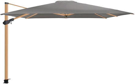 4 Seasons Outdoor 4SO - Siesta Premium parasol 300 x 300 cm Woodlook Frame - Charcoal Antraciet