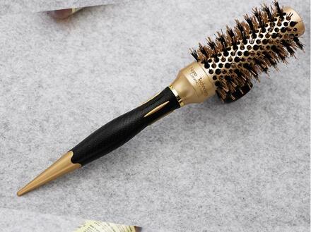 4 Set Differen Duurzame Keramische Ijzer Aluminium Buis Goud Ronde Kam Haar Dressing Borstel Salon Styling Vat nee.32 goud zwart