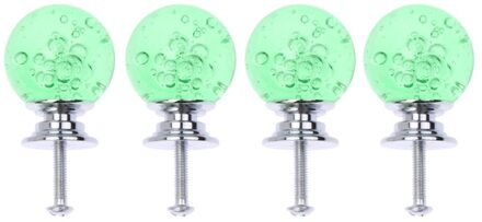 4 Set Single Hole Silver Base Lade Knop Bubble Bal Kast Lade Deurklink Met Schroeven Voor Home Office (wit, 1 Schroef, 4 groen