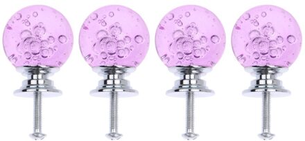 4 Set Single Hole Silver Base Lade Knop Bubble Bal Kast Lade Deurklink Met Schroeven Voor Home Office (wit, 1 Schroef, 4 paars